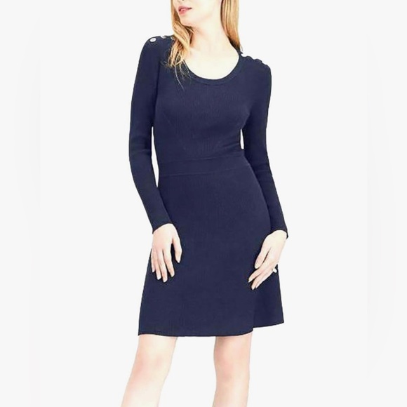 Maison Jules Dresses & Skirts - Maison Jules Womens Ribbed Sweater Dress with Buttons - size L